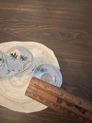 Vintage Libbey Silver Leaf Juice Glasses Set of 4 Frosted Mid Century 4 Inch