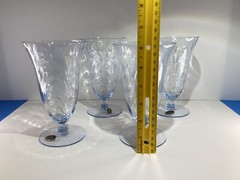 4 Rare Cambridge Glasses Caprice Moonlight Blue Ice Tea Goblets 12oz USA Ohio