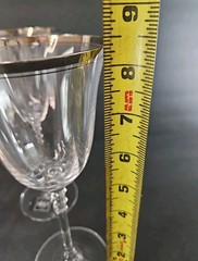 4 Vintage Mikasa Sonata Crystal Water Goblets Wine Glass Platinum Trim Austria