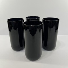 Set of 4 Vintage Libbey Tall Drinks Glasses – Black Amethyst Violet Purple Glass