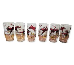 Set of 6 Vintage Pheasant Bird Highball Glasses Mid Century Bar Ware
