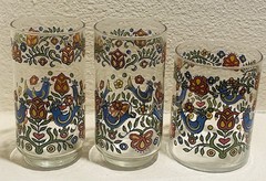 Vintage Libbey Country Friendship Festival Set Of 3 (2 Glasses, 1 Tumbler)