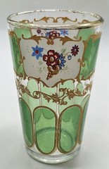 MCM Moroccan Blue, Green And Gold Small Tea Glasses- Set of 2 6oz Glasses