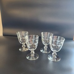 6 Libbey Rock Sharpe Laurel Classic #3003 Stem Water Goblet(s)