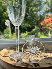 Set Of 2 Vintage Crystal Water Goblets Wine glasses Royal Gallery Crystal 8 3/4”