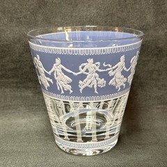 3 Wedgwood Hellenic Jeanette Blue Grecian 3 1/2″ Drinking Tapered Glasses