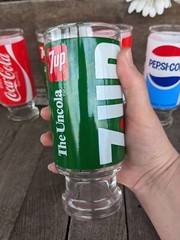 Vintage 1970s Anchor Hocking Coca-Cola/Pepsi/7 Up 15oz Drinking Glasses (7)
