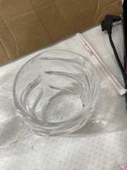 Pair Of Heavy Crystal Whiskey Glasses. Rippled Glacier Designed Body
