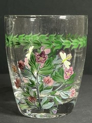 PORTMEIRION Botanic Garden Double Old Fashion Hand Painted Glasses Set of 4 *NIB