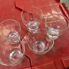 Five Etched Cocktail Glasses