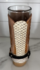 Boot Shot Glass , Made in Mexico , Cowboy Boot , Real Leather