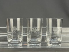 8 Orrefors STARFISH 9 oz 4 1/4″ Old-Fashioned Glasses by Nils Landberg c. 1940s