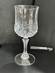 Elegant Vintage Longchamp Cristal D’ Argues Crystal Wine Glasses Set X 8