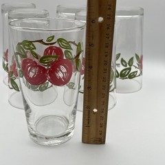 6 Vintage Franciscan Apple 5.75″ Tall Glasses Tumblers Iced Tea 17oz Libbey EUC
