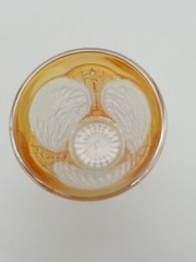 Imperial Marigold Carnival Glass Frosted Windmill Water Tumbler 1970’s Vintage