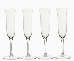 4 Ravenscroft Crystal Grappa Cordial Stemmed Flute Glasses Signed Exc Lot Set