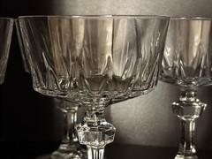 6 Princess House Esprit Dessert Sherbet Champagne Crystal Glass 6 oz 5″ T