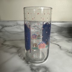 Vintage Pink and Blue Home Sweet Home Tumblers With Hearts (4) 16 And (4) 12oz