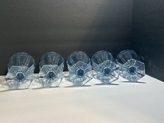 Fostoria Glass Co USA Moonstone Blue Iced Tea Glasses Set Of 5! Barware Vintage