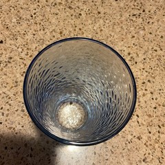 Libbey Blue Hammered Interior Tumbler-Glass 16 Oz