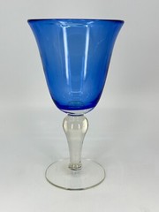 Replacement Artland Iris Cobalt Blue wine or water goblet Bulb Stem 8″H LOVELY!
