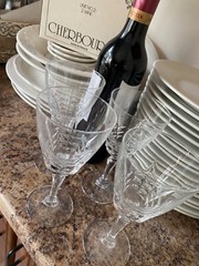 Vintage Cherbourg French Lead Crystal by WM Dalton lot of 4 Wine Glasses France
