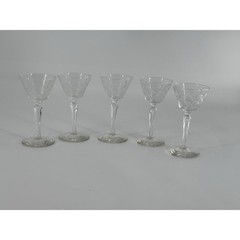Libbey Carlton Dots 5 5/8″ Liquor Cocktail Glasses Vintage Set of 5