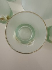 VTG KIG Indonesia Brilliant Frosted Juice Glasses & Pitcher Daffodil Floral
