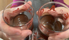 6 (SIX) LIBBEY Bamco Texas Longhorn Highball Glasses Leather Koozies 5.5”