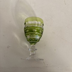 1 Cut to Clear Crysta 3″ Lime Green. Small Liquor /Cordial Glass