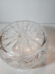 Cut Crystal Bowl Elongated 5″ Tall x 6 1/2″ W x 5 1/2 opening 3.8 lbs Edinburgh