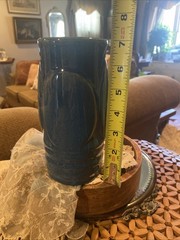 Vintage 60s-70s Libbey Tiki Tumbler 7″ Heavy Ceramic Glazed Blue Boho *3 Avail