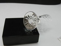 Clear Leaded Cut Crystal Cordial Criss Cross and Vertical Cuts 3 1/4″ T