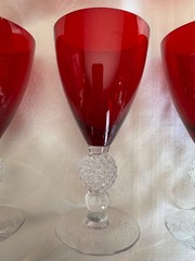 Morgantown Ruby Red Golf Ball Water/Wine Glass(es) 7 Inches by 3-3/8″