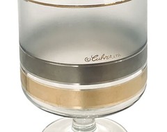 VTG Culver Ltd REGENCY Wide Frosted Silver Gold Band MCM 21 OZ Wine Glass