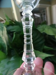 MCM Rock Sharpe Clear Crystal Gray Cut Water Goblet 3005-6 Excel Used Cond.