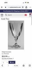 Mikasa Impression Swirl Optic Crystal 16oz Iced Tea Goblet Set Of 3 mint Lot