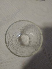 Set 12 Leaf Embossed Clear Glass Tumblers Short Stacking Leaves 2 7/8″ Angled