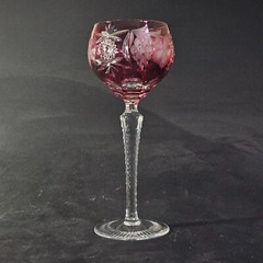 NACHTMANN TRAUBE CRANBERRY WINE HOCK GLASSES, Lead Crystal, 8 1/4″, 8 oz, 2PCS