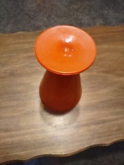 Anchor Hocking Fire King Rainbow Fired On Orange 5 1/4″ Footed Tumbler