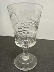 EAPG Dalzell Glass Clear Strawberry & Currant Goblet 1800s Pattern Glass 6-1/4”