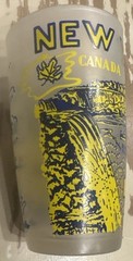 New York State Map Souvenir Frosted Drinking Glass Tumbler Vintage Niagara Falls