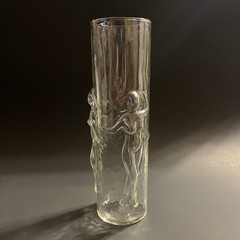Vintage Libbey La Femme 3D Dancing Nude Highball Glass Tumbler Barware 20oz 8.75