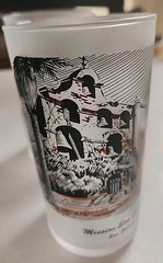VINTAGE LIBBEY Set of 4 MCM CALIFORNIA MISSION Glasses Tumblers Frosted 8 oz EXC