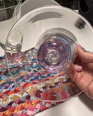 4 Southern Living at Home Tango Multi-Color Crystal Stemmed Ice Tea Glasses SOC3