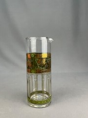 7 pc MCM Cera GOLDEN GRAPES Green Martini Pitcher + 4 Old Fashioned Glasses