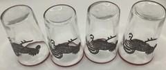 VTG Rooster Juice Glasses 3 Oz Set Of 4 Barware MCM Or Farmhouse Grannycore