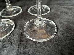 Bohemia Crystal «Isabelle» Water & Wine Glasses Faceted Stem Set of SIX