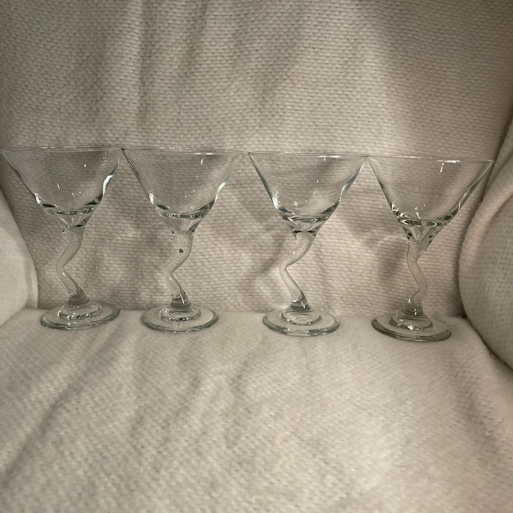 Libbey Z-Stem clear Martini glasses-Set of 4