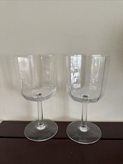 2 Kosta Boda Oktav Crystal Water Glasses Bertil Vallien Sweden 7”